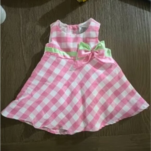 Youngland 3-6M Girls Gingham Dress - Picture 1 of 3
